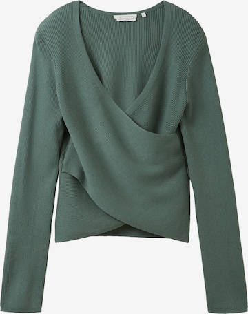 TOM TAILOR DENIM Sweater in Green: front