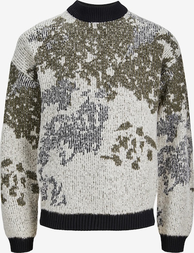 JACK & JONES Sweater 'Mock' in Cream / Green / Black, Item view