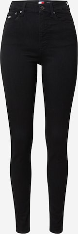 Tommy Jeans - Skinny Vaquero 'SYLVIA' en negro: frente