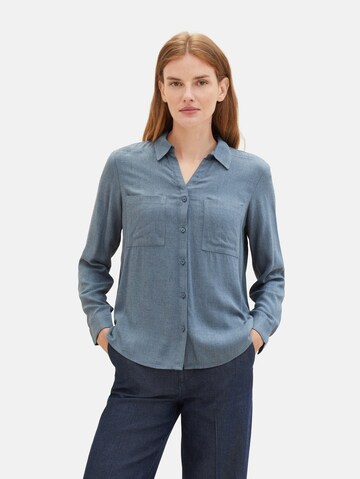 TOM TAILOR Blouse in Blauw: voorkant