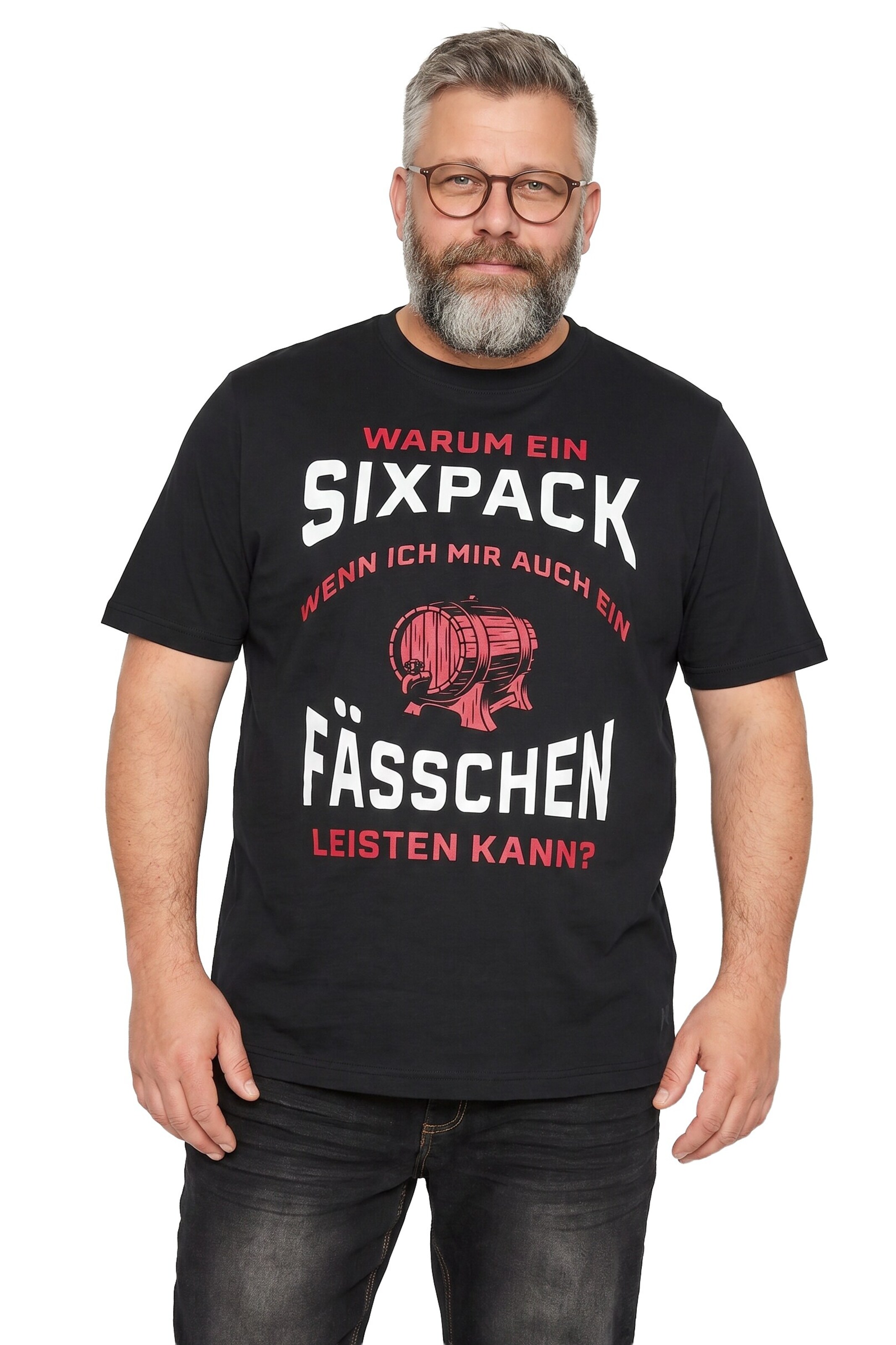 Men Plus Shirt in Schwarz: Vorderseite