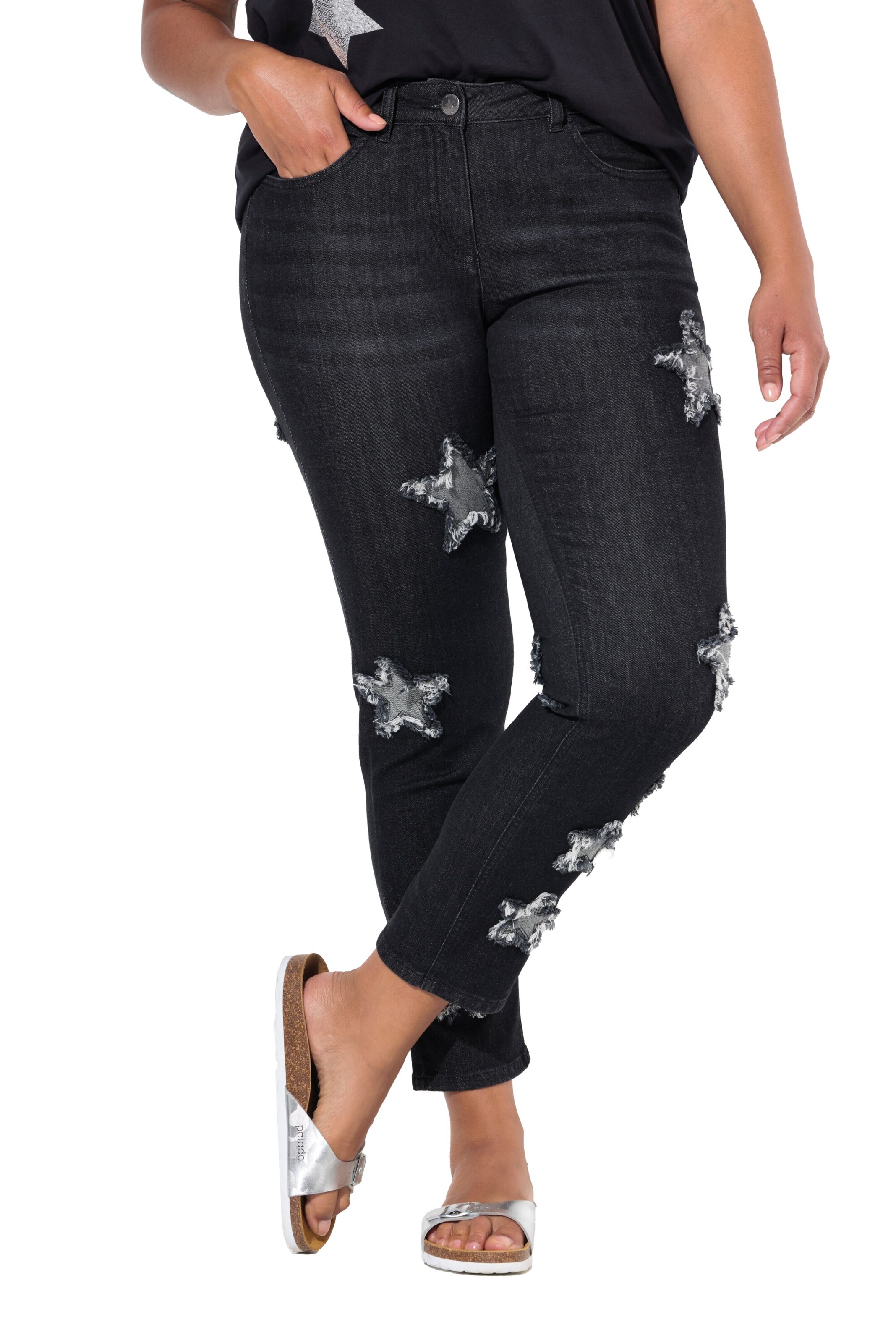 Angel of Style Regular Jeans in Black: front