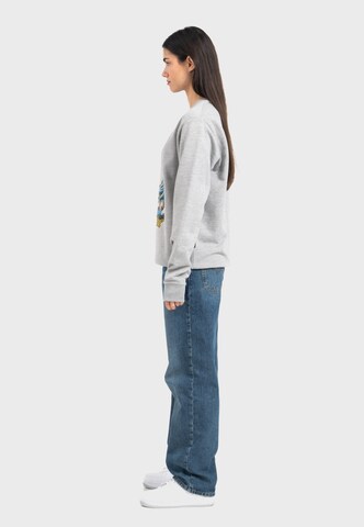 Oldskull Sweatshirt 'Retro Pixel Wave Logo Graphic' in Grey