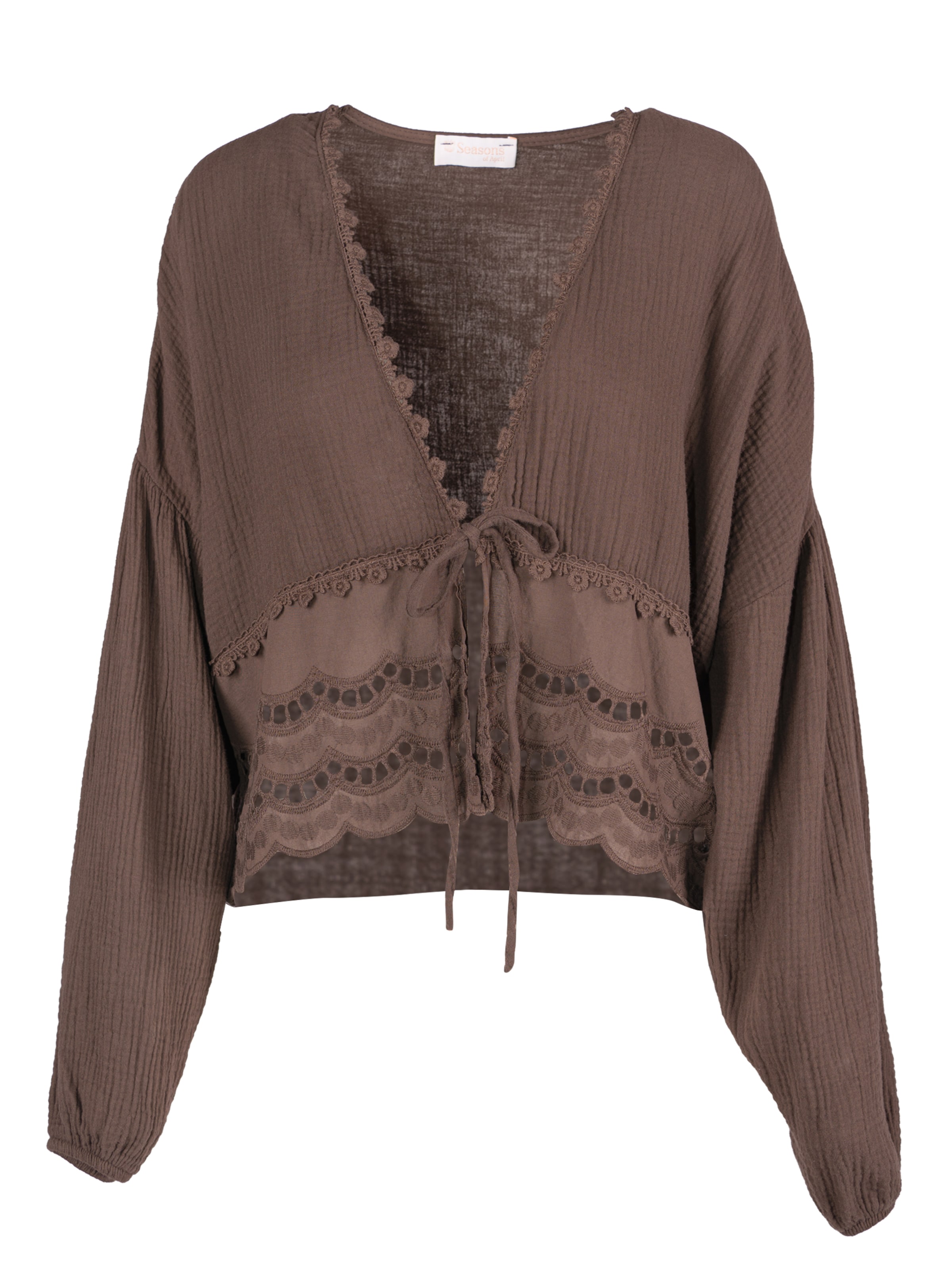 Chemisier 'Laura' Seasons of April en marron : devant