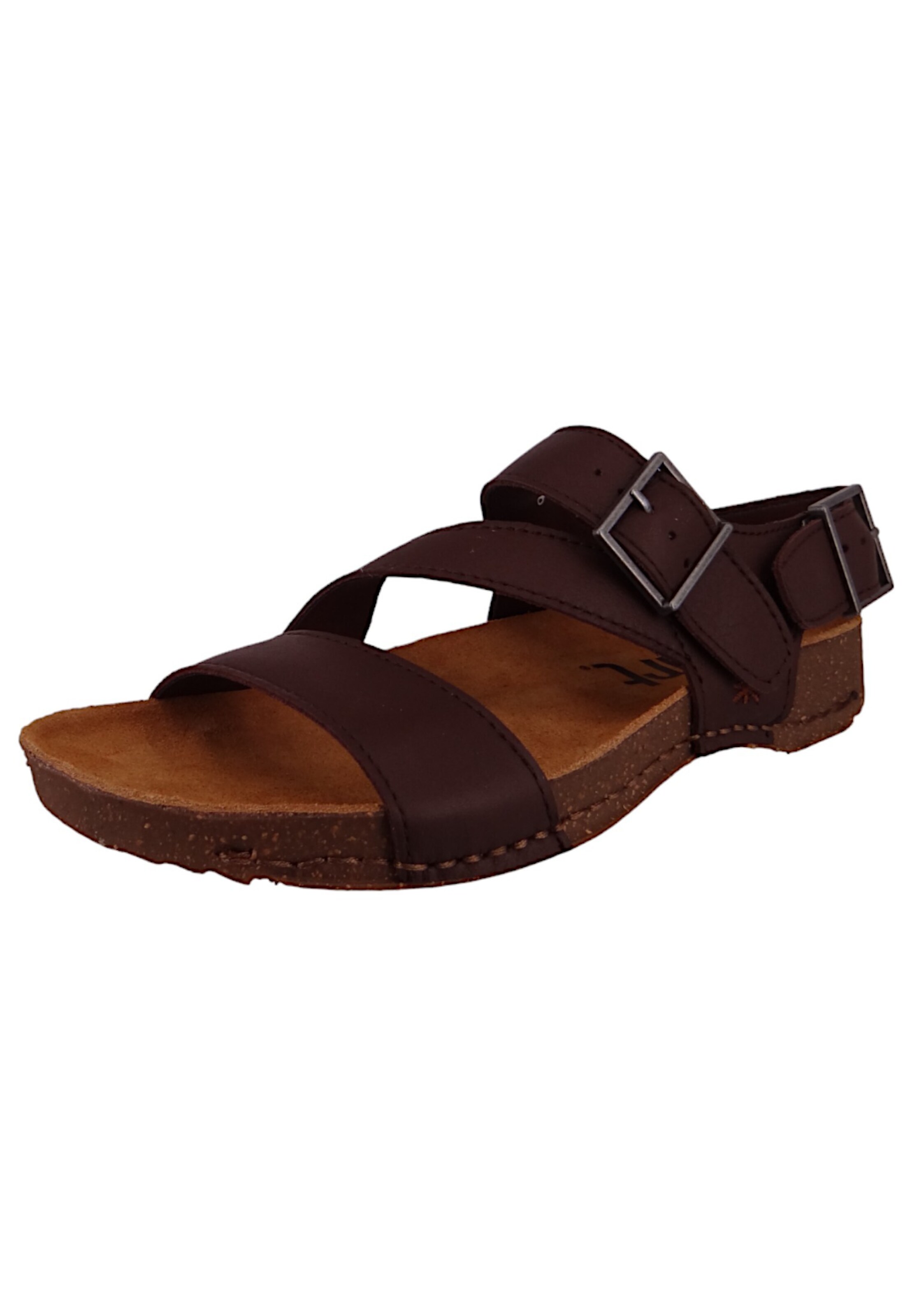 ART - Sandálias com tiras 'I Breathe' em castanho: frente