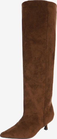 Ital-Design Over the Knee Boots in Brown: front