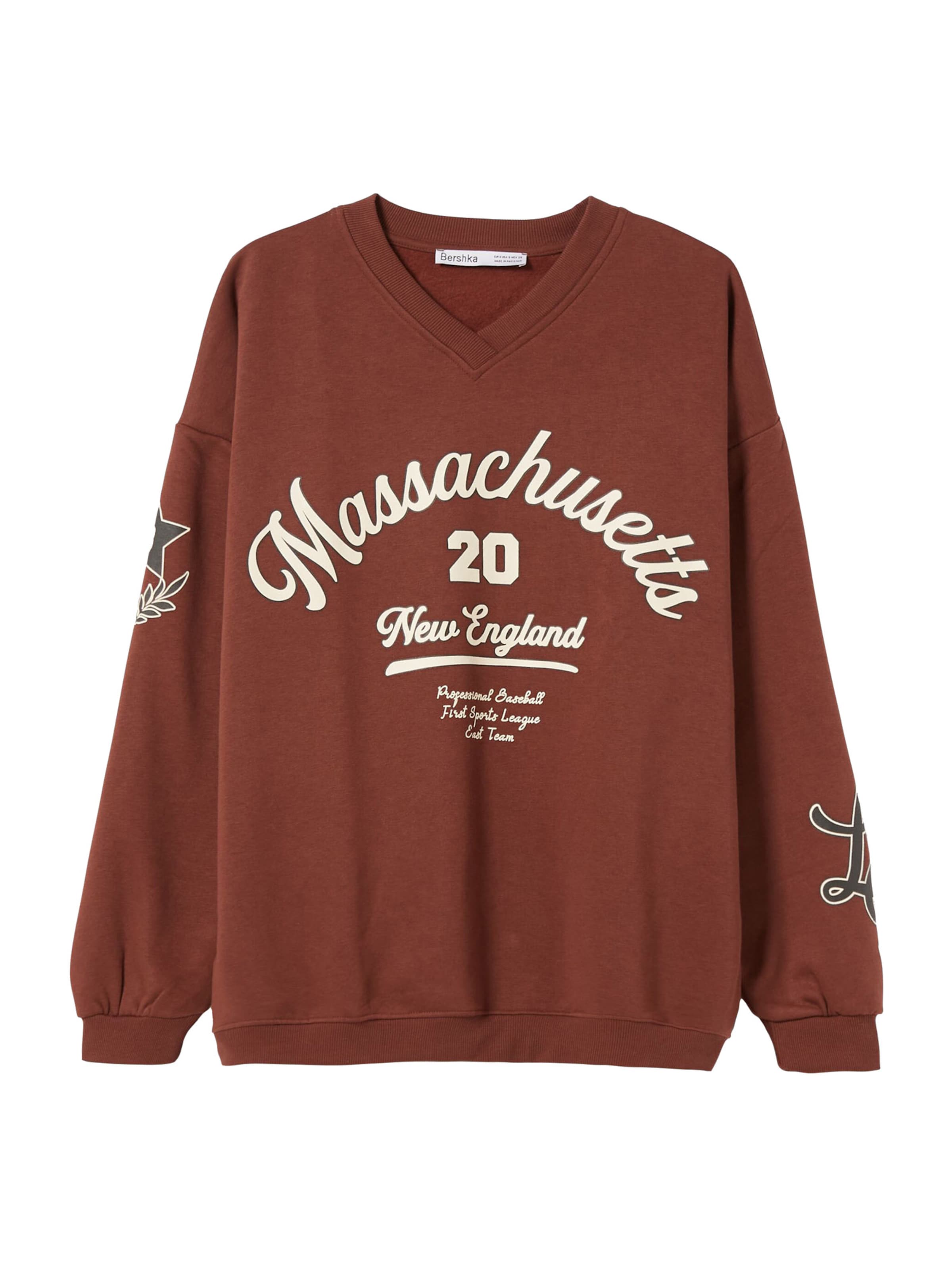 Bershka Sweatshirt in Brown: front