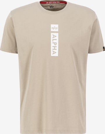 T-Shirt ALPHA INDUSTRIES en beige : devant