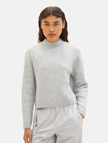 TOM TAILOR DENIM Sweater in Grey: front