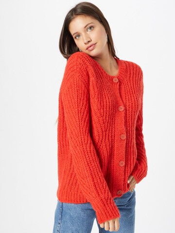 ESPRIT Knit Cardigan in Orange: front