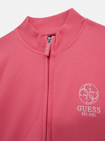 GUESS Zip-Up Hoodie in Pink