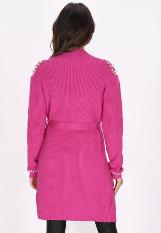 faina Gebreid vest in Roze