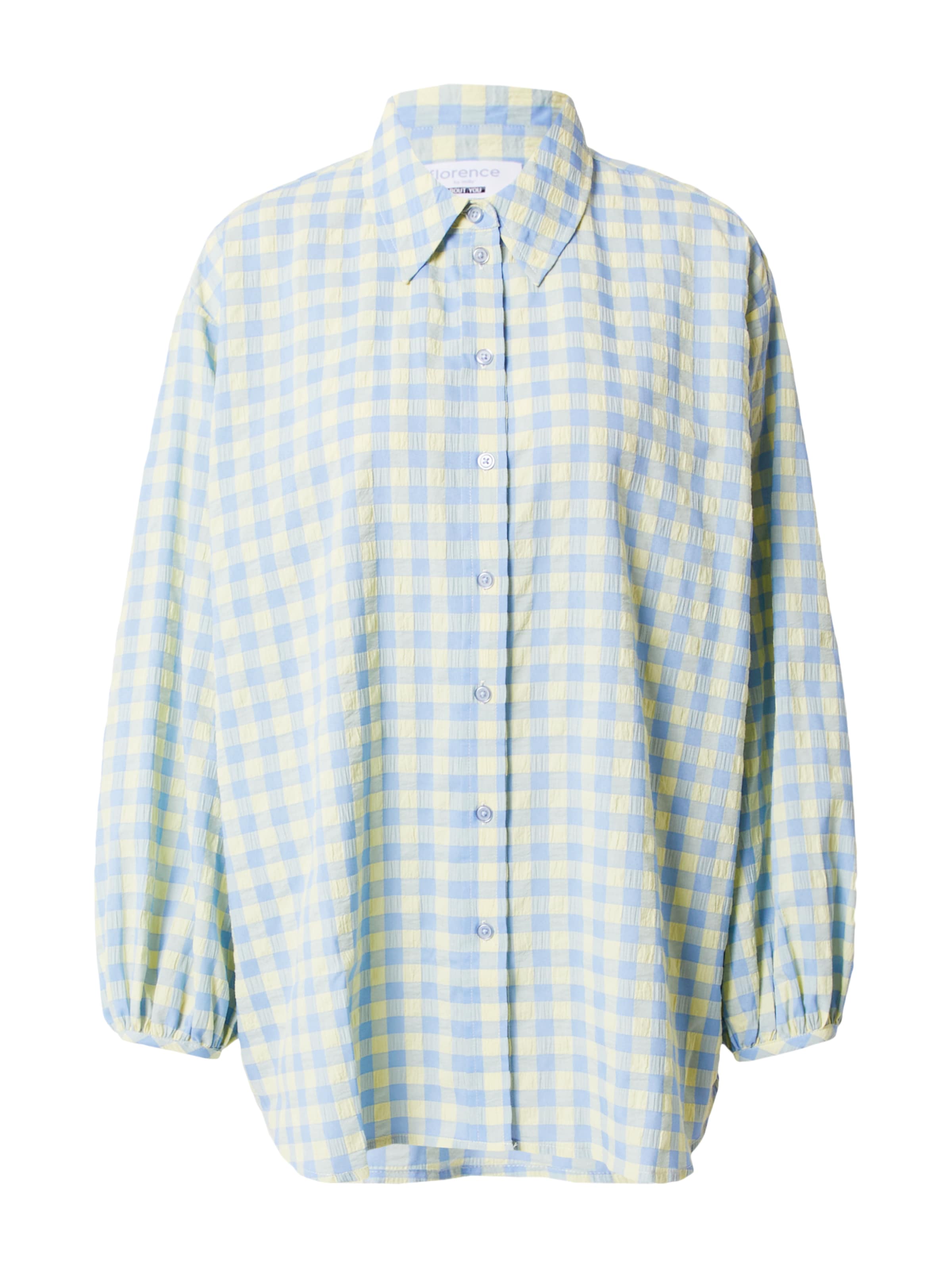 florence by mills exclusive for ABOUT YOU Blusa 'Gingham' en azul claro / amarillo claro, Vista del producto