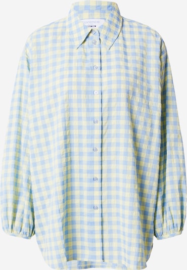 florence by mills exclusive for ABOUT YOU Blus 'Gingham' i blå / neongrön, Produktvy