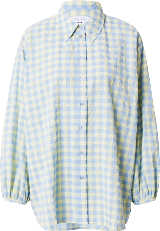 florence by mills exclusive for ABOUT YOU Bluse 'Gingham' in Blau Neongrün