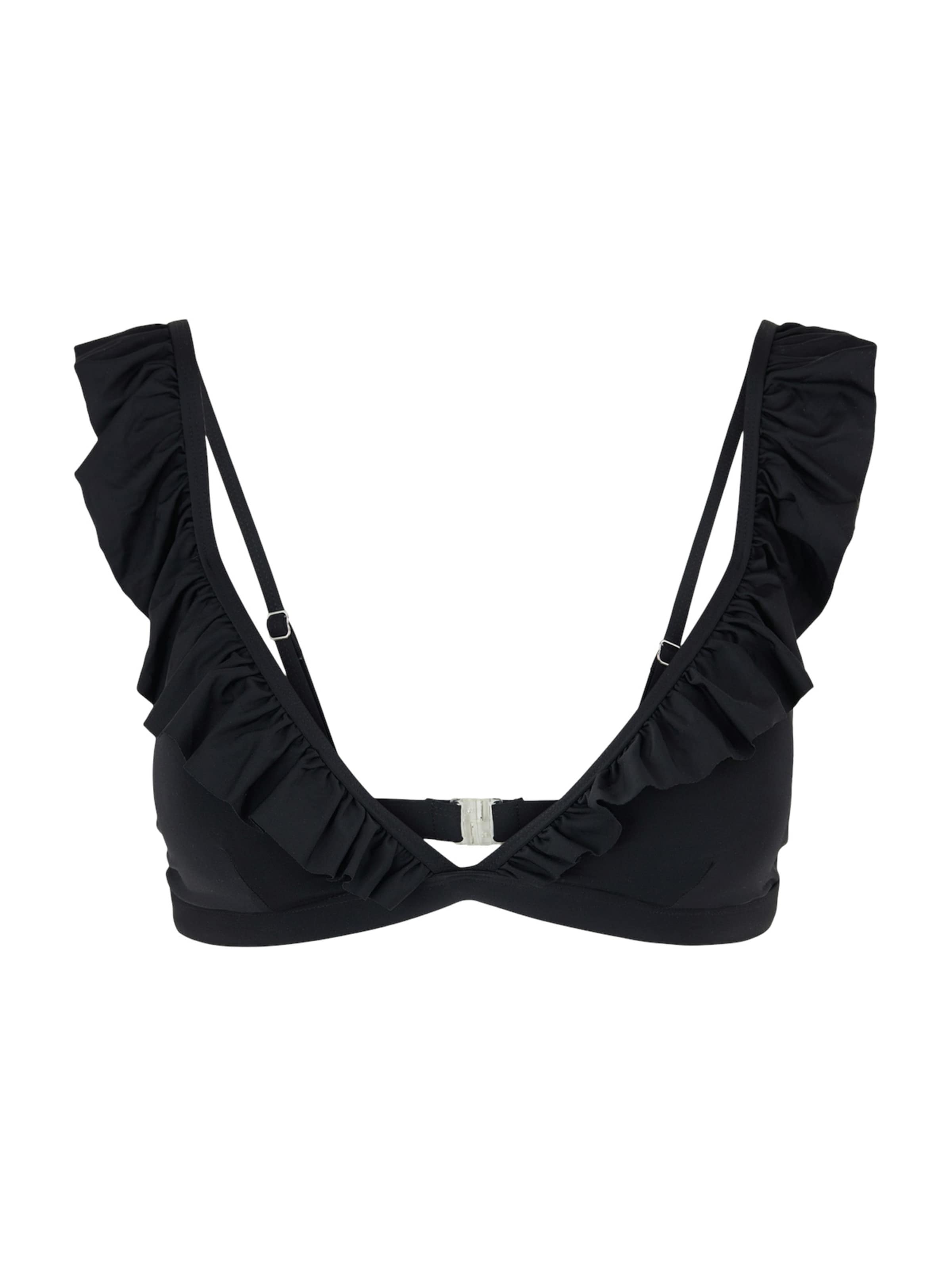 PIECES Kolmio Bikinitoppi 'PCVADA' värissä musta: etupuoli