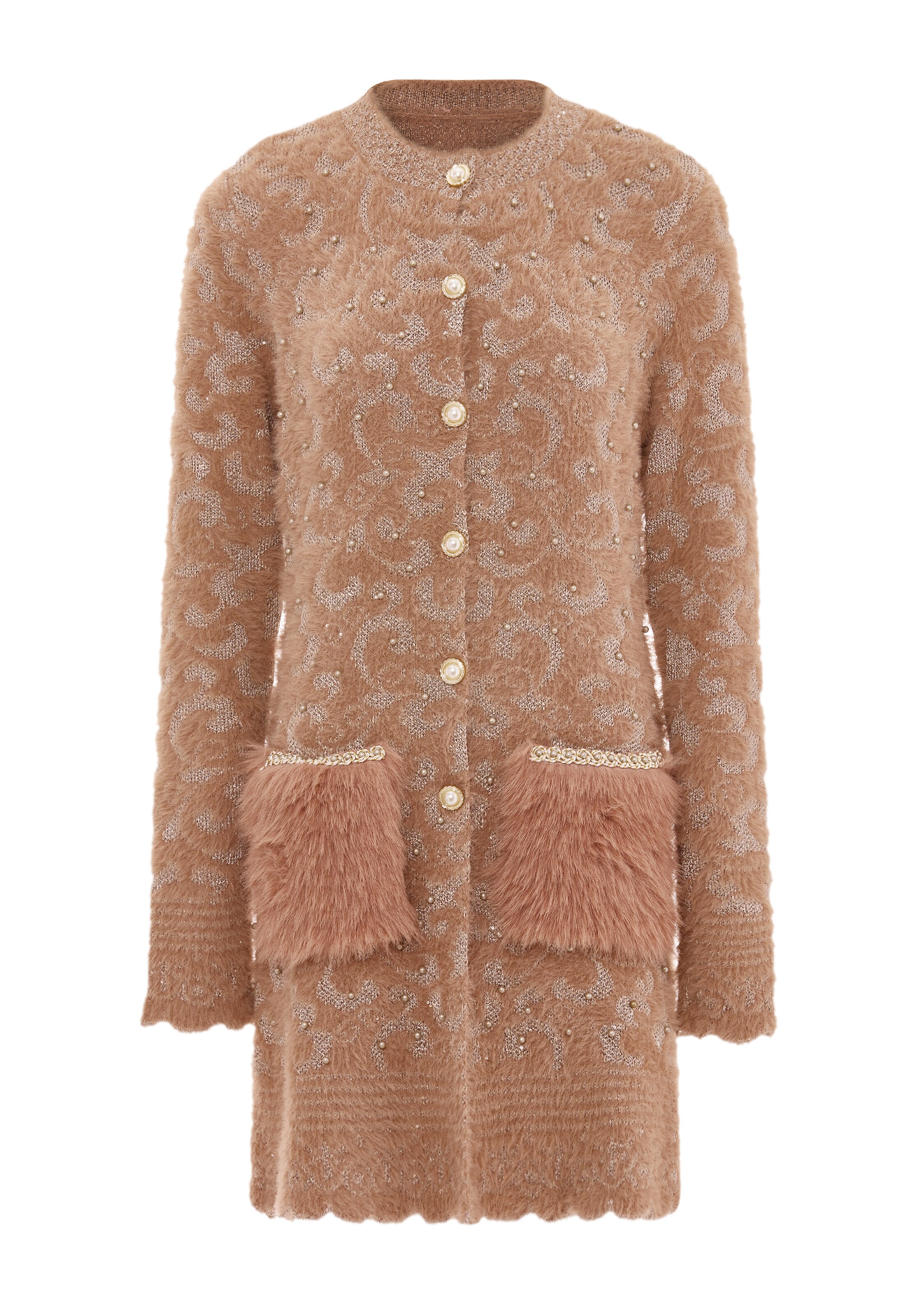 faina Strickjacke in Beige: Vorderseite