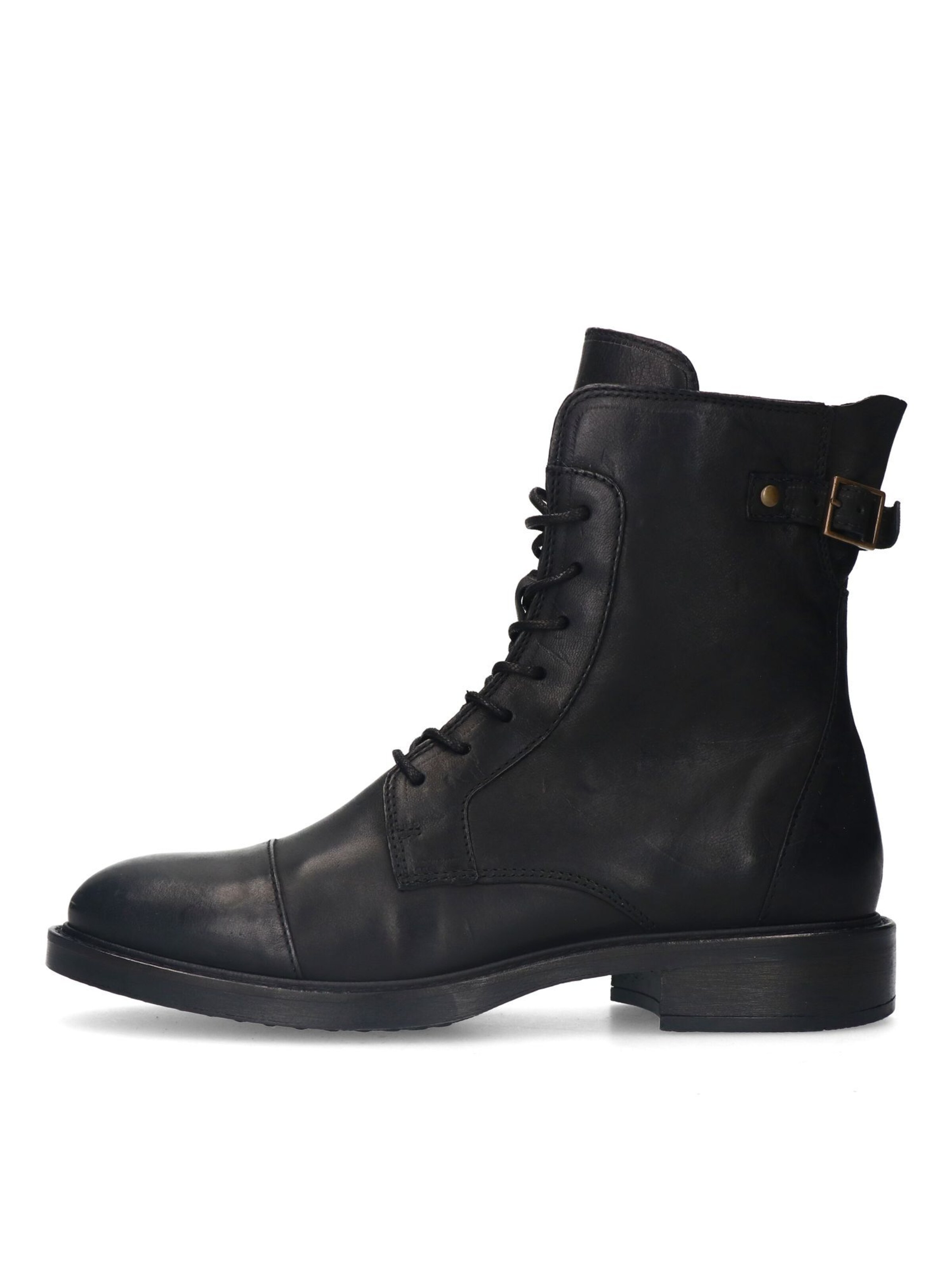 MANFIELD Schnürstiefelette in Schwarz