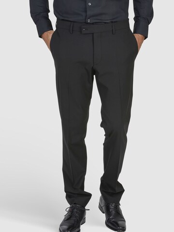 HECHTER PARIS Regular Pleated Pants in Black: front