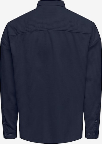 Only & Sons Comfort Fit Hemd 'LEDGER' in Blau