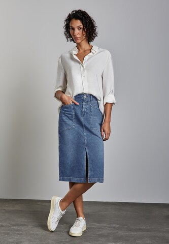 STREET ONE Midi Pencil Jeansrock in Blau