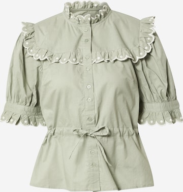 Warehouse Blouse in Groen: voorkant