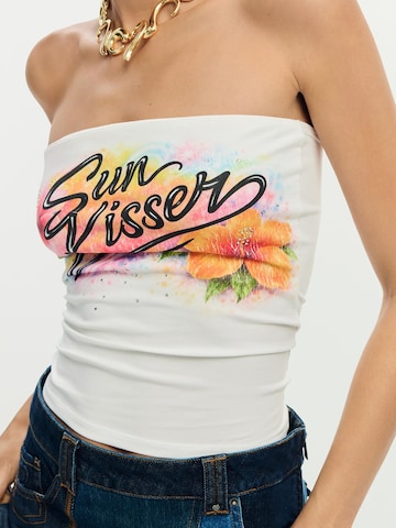 Desigual Top 'Strapless' in Wit