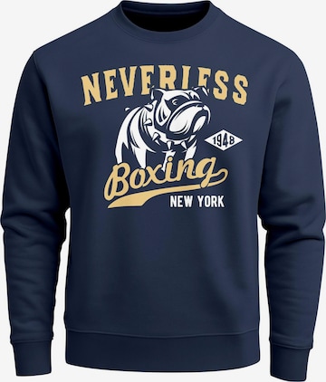 Neverless Sweatshirt 'Neverless Boxing' in Blue: front