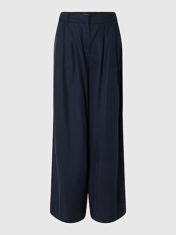 SELECTED Wide Leg Bukser med lægfolder i blå