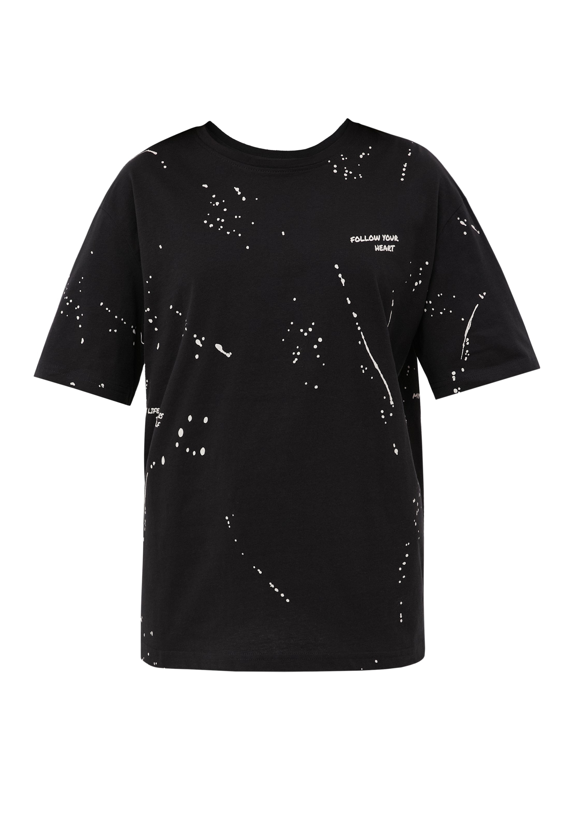 Finn Flare T-Shirt 'Print' in Schwarz: Vorderseite