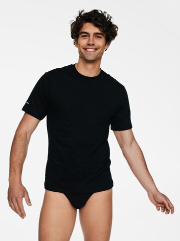 Henderson - Camiseta 'Leichtes Baumwoll-T-Shirt mit Rundhals, T-Line S' en negro