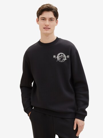 TOM TAILOR DENIM Sweatshirt in Schwarz