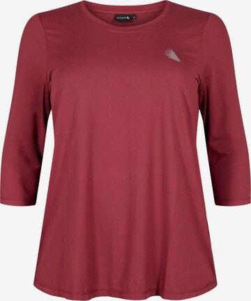 Active by Zizzi Shirt 'ABASIC ONE' in Red: front