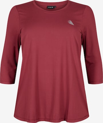 Active by Zizzi Shirt 'ABASIC ONE' in Rood: voorkant