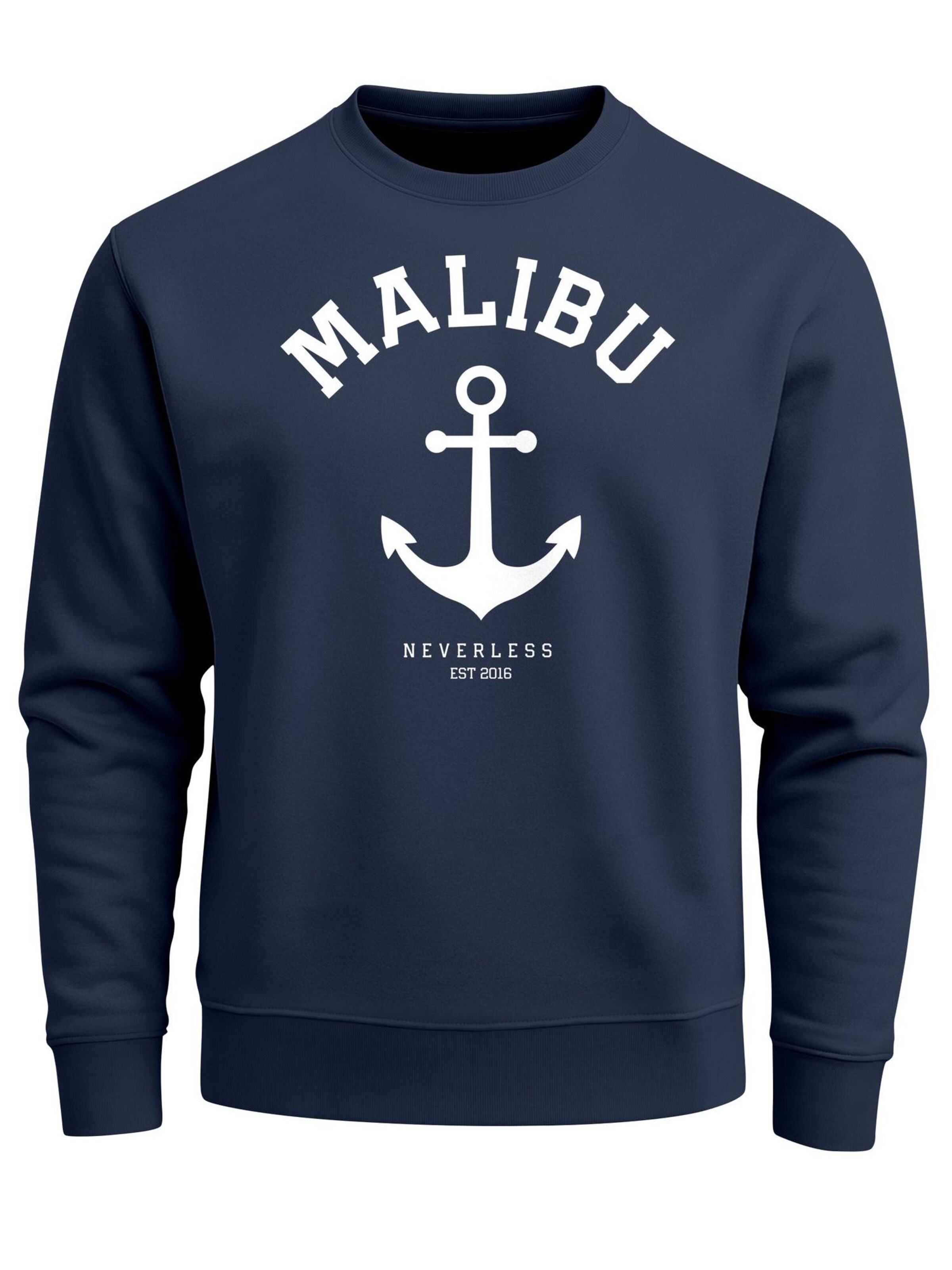 Neverless Sweatshirt 'Malibu Anker' in Blue: front