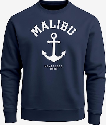 Neverless Sweatshirt 'Malibu Anker' in Blau: Vorderseite
