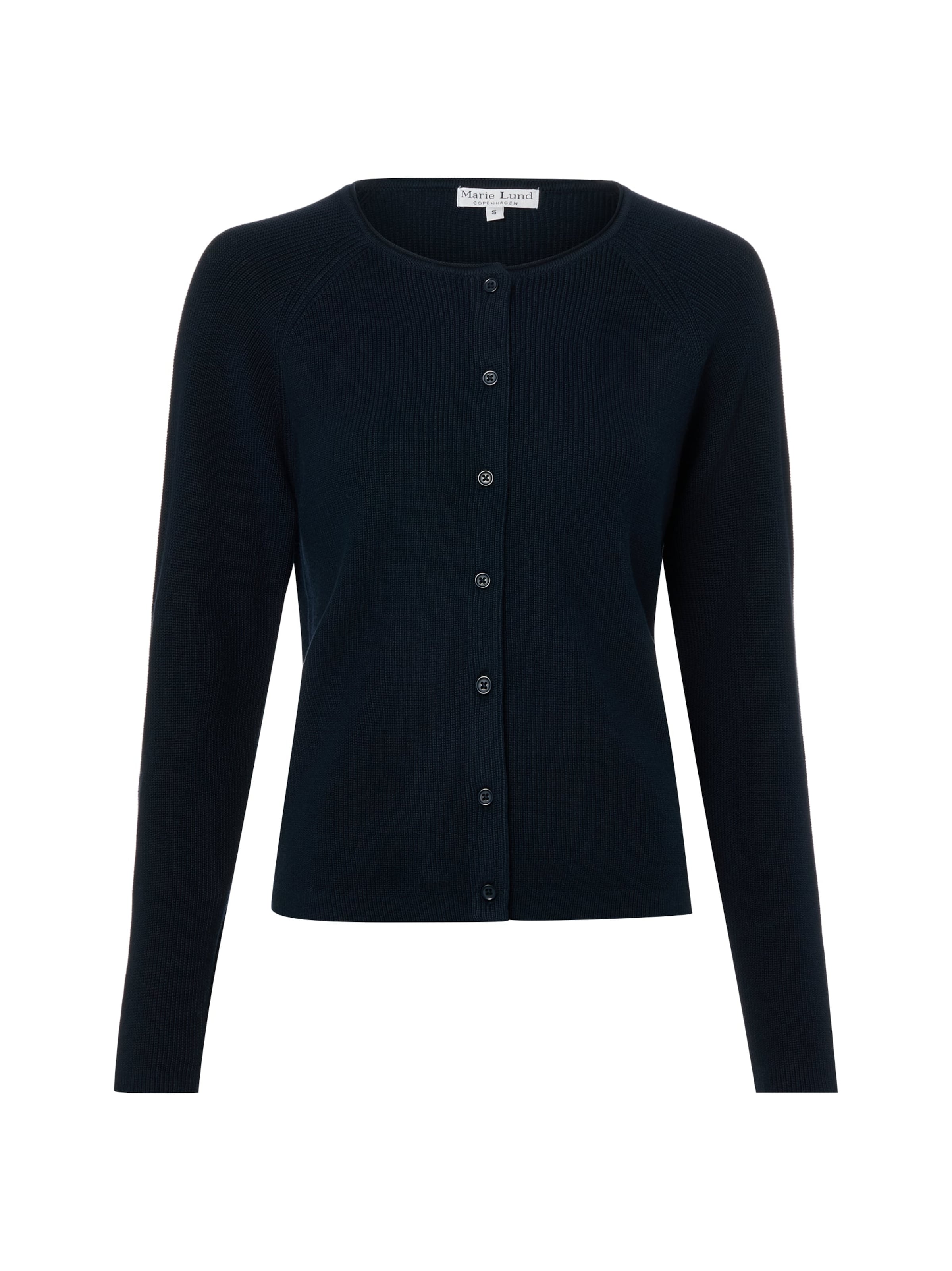 Marie Lund Cardigan en marine, Vue avec produit