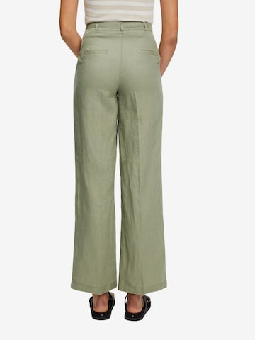 Wide Leg Pantalon à plis ESPRIT en vert