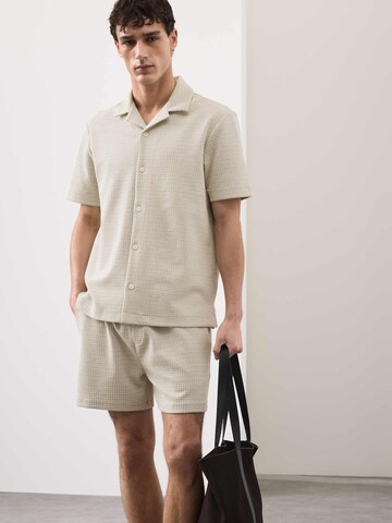 Marks & Spencer Regular fit Button Up Shirt in Beige: front