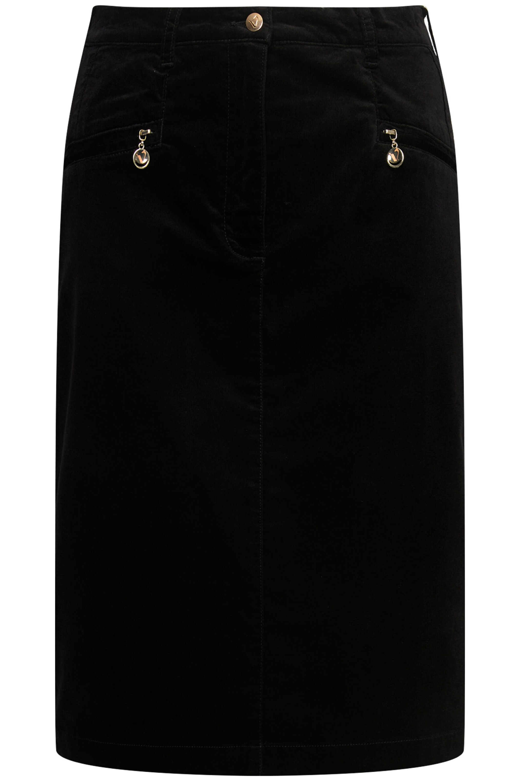 Ulla Popken Rok in Zwart: voorkant