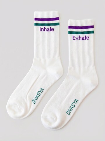 Divasya Socks 'Inhale Exhale' in Purple
