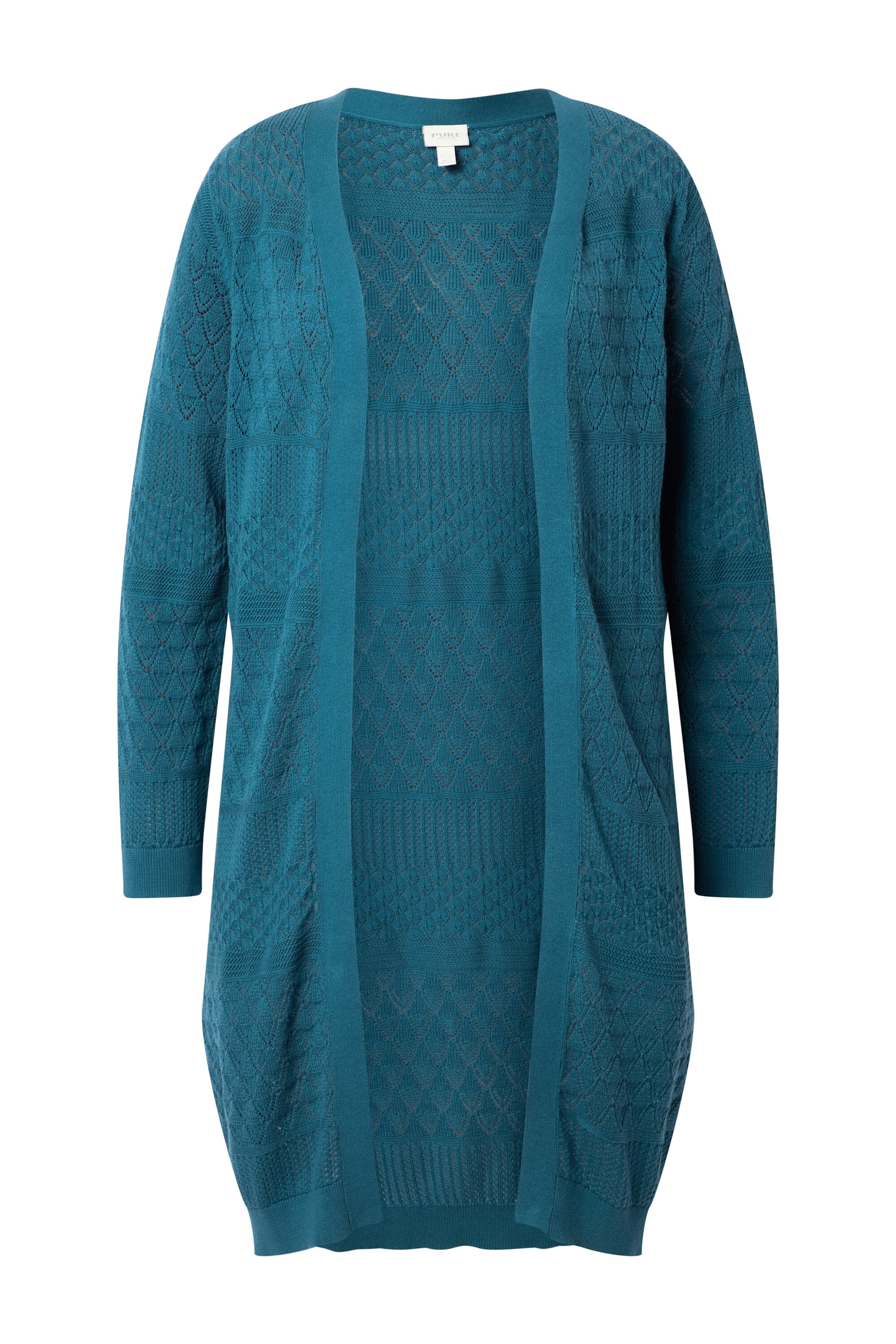 Ulla Popken Gebreid vest in Blauw: voorkant