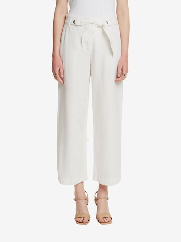 ESPRIT Wide leg Broek in Wit: voorkant