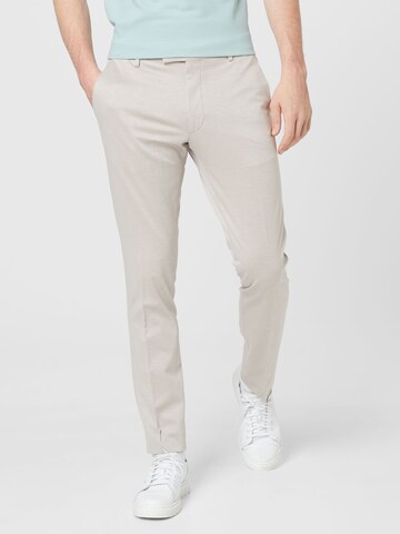 JOOP! Slim fit Trousers with creases 'Gun' in Beige: front