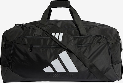Sportinis krepšys 'TRAINING DEFENDER DUFFLE BAG' iš ADIDAS PERFORMANCE, spalva – juoda / balta, Prekių apžvalga