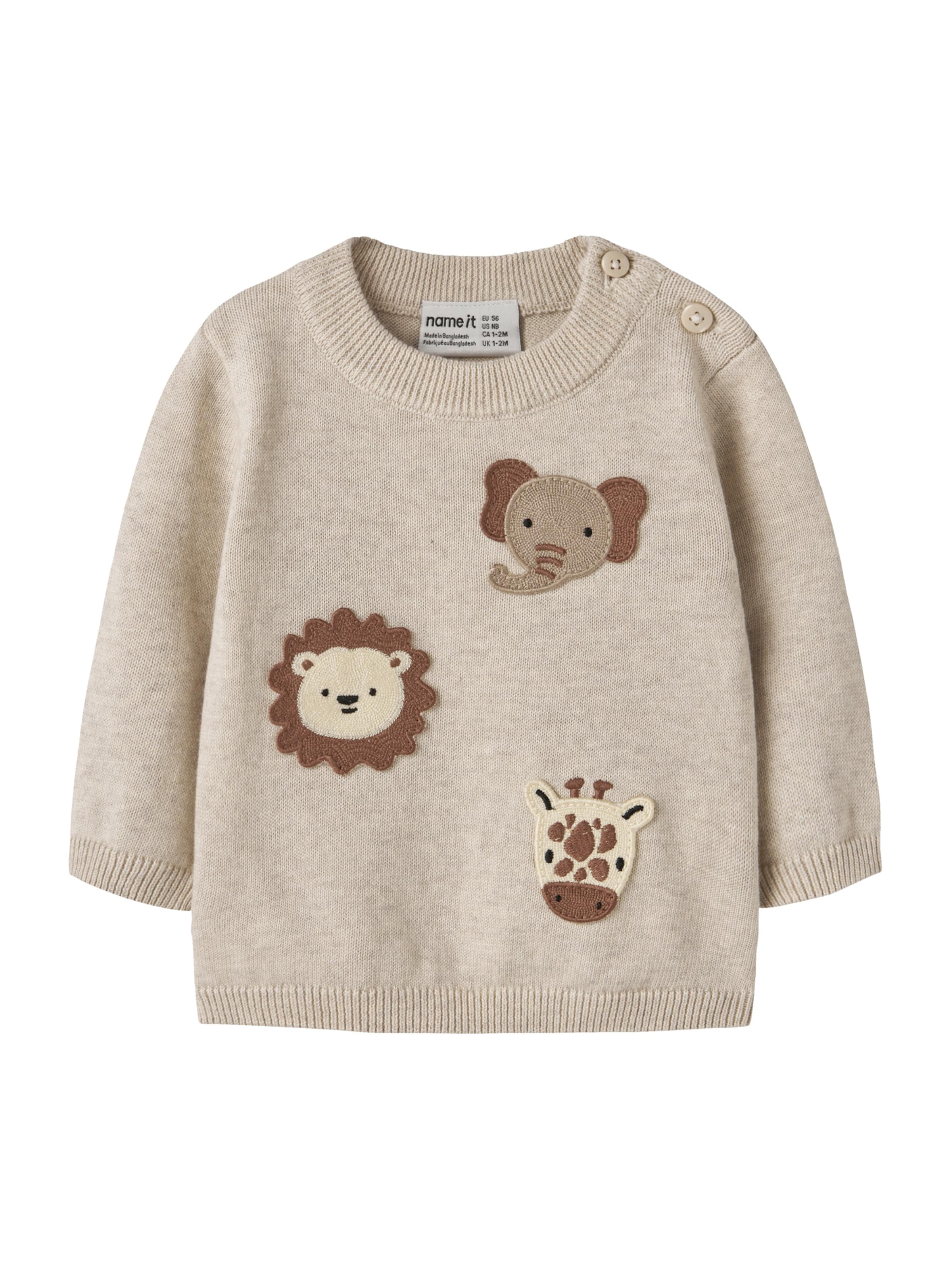 NAME IT Trui 'NBMHAPS' in Grijs: voorkant
