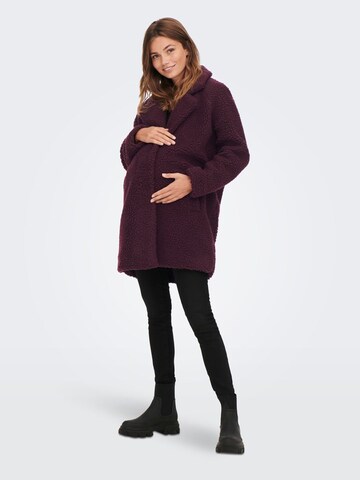 Only Maternity Tussenmantel 'Mama Sherpa' in Rood