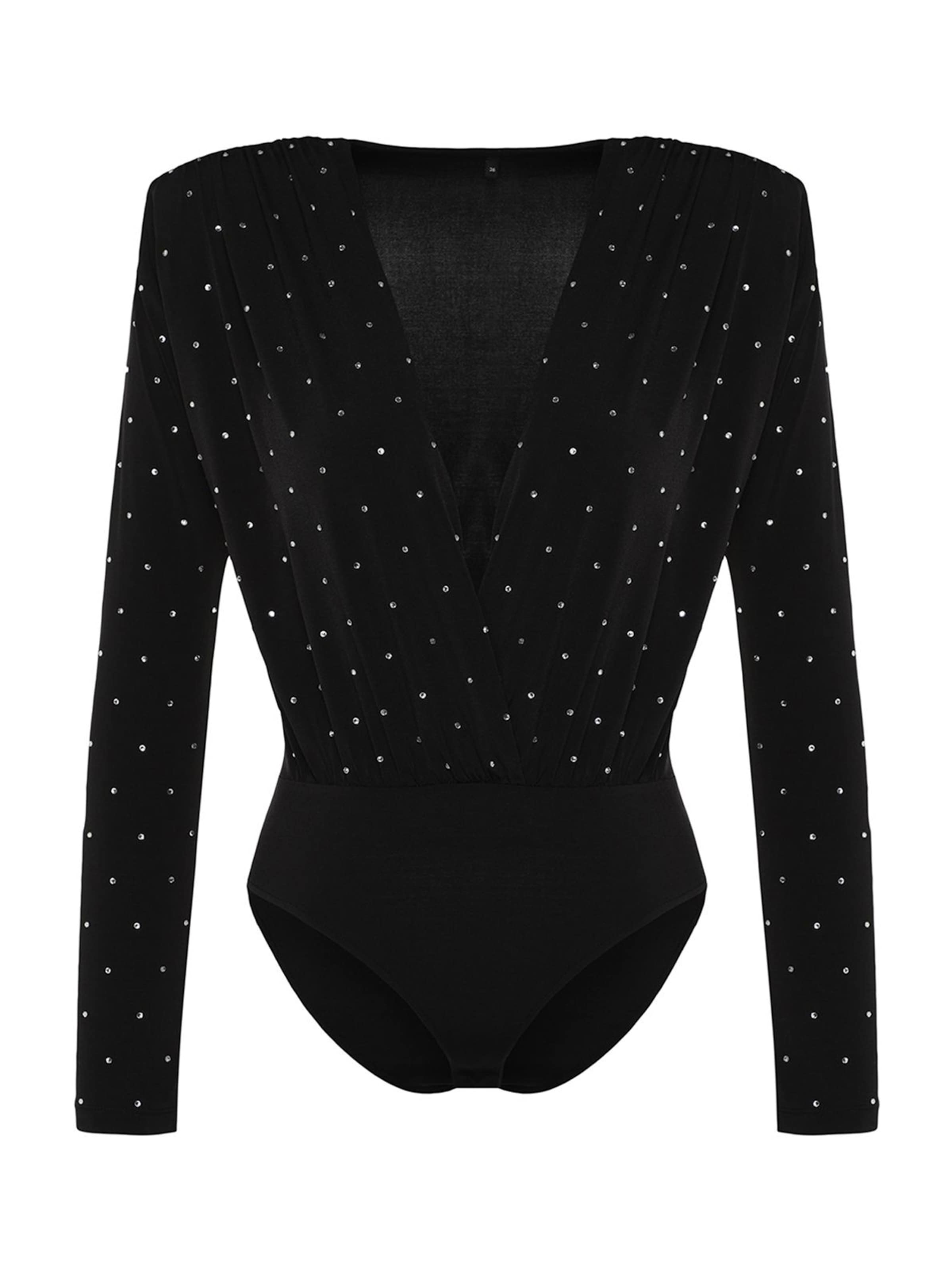 Trendyol Koszula body w kolorze czarny: przód