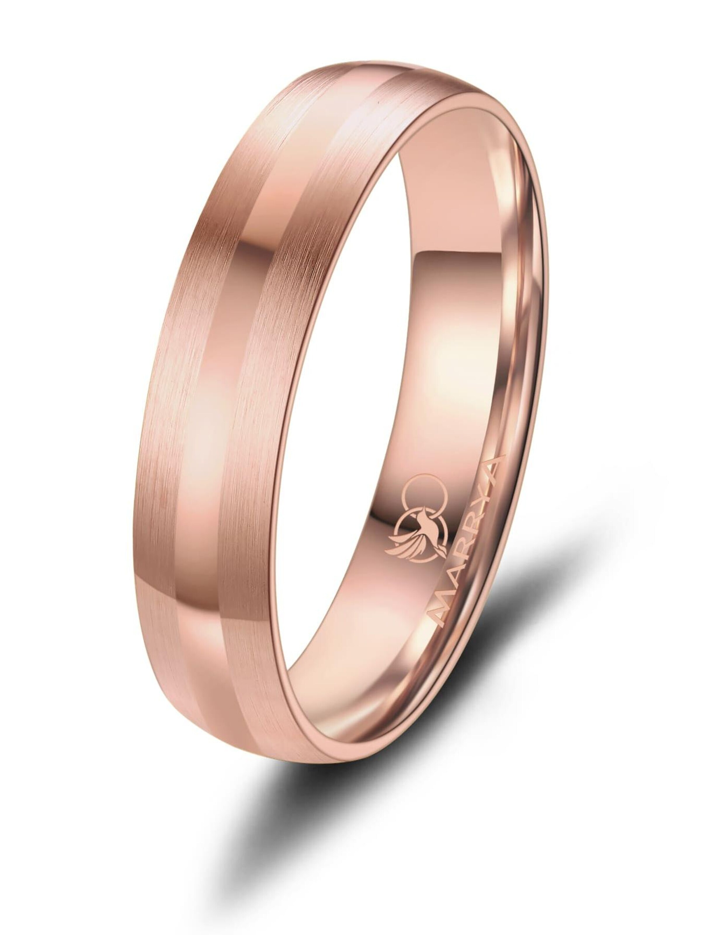 MARRYA Ring 'MARRYA ES-28 Ehering aus Edelstahl - Rosé gold plattiert' in Gold