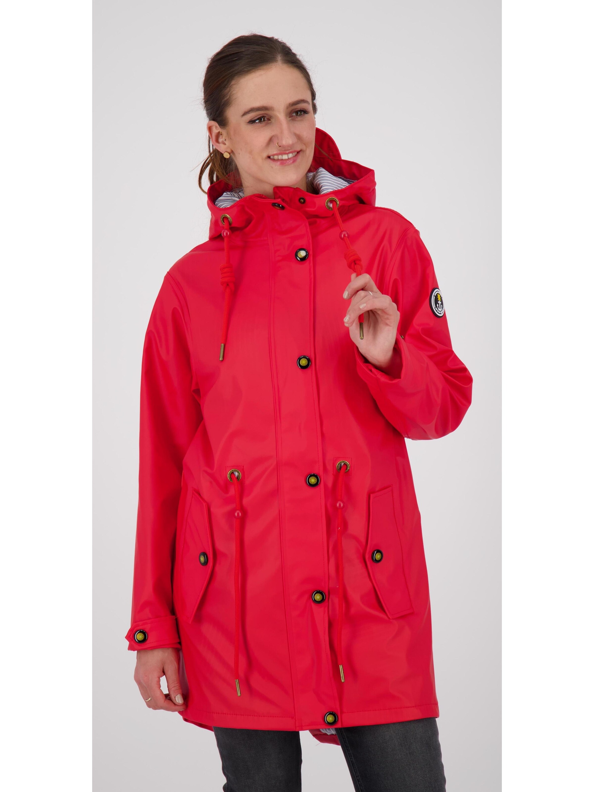 ankerglut Funktionsmantel 'Friesennerz ankerglutliebe WMN'‌‌‌‌‌‌ in Rot: Vorderseite